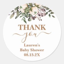Adesivo Boho Floral Chá de fraldas Round Sticker
