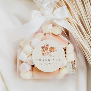 Adesivo Boho Floral Chá de panela De Café Obrigado