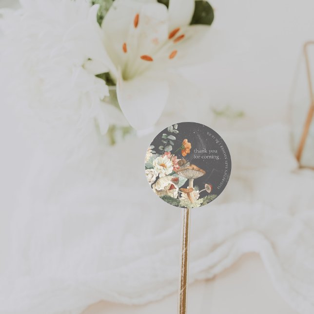 Adesivo Boho Floral Cogumelo Botânico | Chá de Bebê  (Criador carregado)