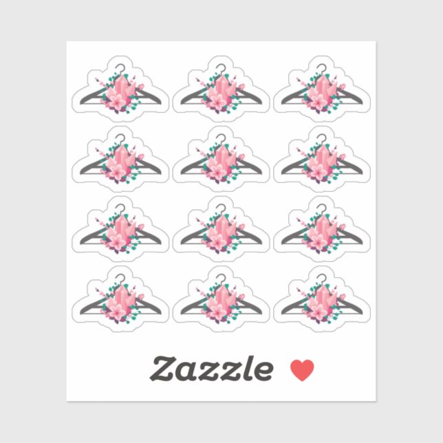 Adesivo Boho Floral Crystals Clothes Hanger Fashion Closet (Folha)