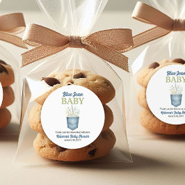 Adesivo Boho Floral Denim Pocket Blue Jean Chá de fraldas