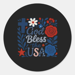 Adesivo Boho Floral Deus abençoe Nos Eua 4 De Julho Fllowe