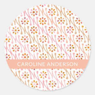 Adesivo Boho Floral Draush e Taupe Personalizados