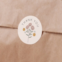 Boho Floral Earth Tones Chá de panela Obrigado