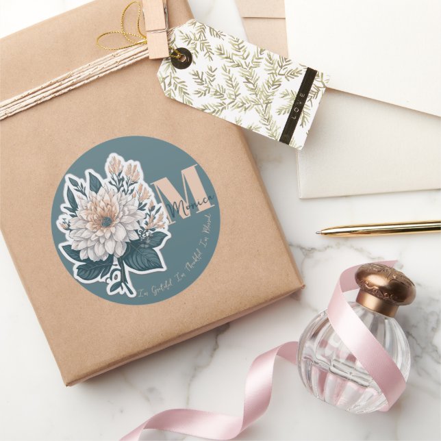 Adesivo Boho Floral Monograma (Presentear)