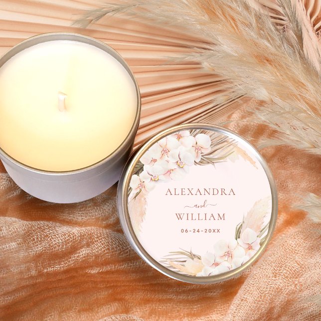 Adesivo Boho Floral Pampas Grass Fall Casamento Russo (Criador carregado)