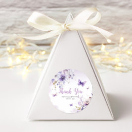 Adesivo Boho Floral Purple Butterfly Chá de fraldas Obriga