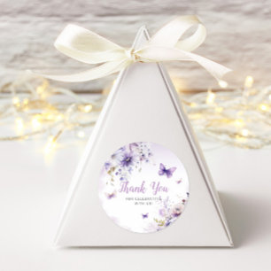 Adesivo Boho Floral Purple Butterfly Chá de fraldas Obriga