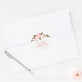 Adesivo Boho Floral Rosa Claro Menina Chuveiro Obrigado