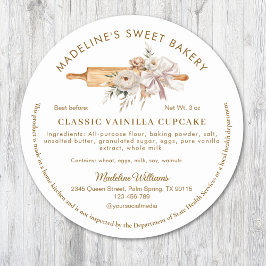 Adesivo Boho Floral Rustic Rolling Pin Cottage Comida law