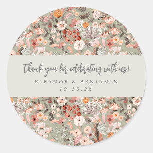 Adesivo Boho Floral Rústico Nomes Personalizados de Casame