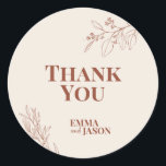 Adesivo Boho Floral Wedding Round Sticker<br><div class="desc">O Boho Floral Round Sticker é caracterizado por um estilo "boho" com trabalho de arte floral e cores verdes e beges neutras.</div>