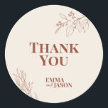 Adesivo Boho Floral Wedding Round Sticker<br><div class="desc">O Boho Floral Round Sticker é caracterizado por um estilo "boho" com trabalho de arte floral e cores verdes e beges neutras.</div>