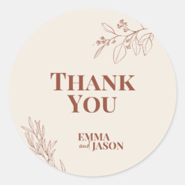 Adesivo Boho Floral Wedding Round Sticker