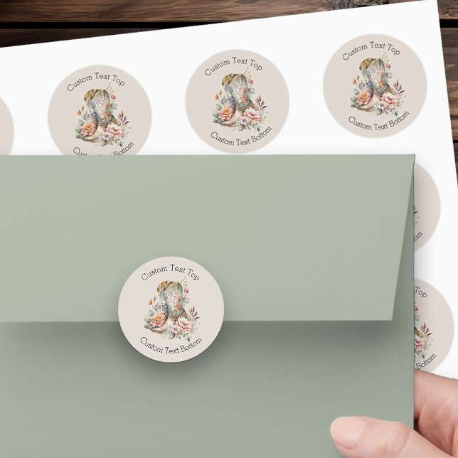 Adesivo Boho Floral Western Cowgirl é neutro (Custom Stickers from my Boho Floral Cowgirl Boots Quinceanera Collection)