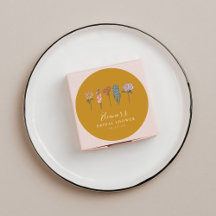 Boho Flores Vintage Amarelo Chá de Noiva Personali