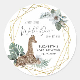 Adesivo Boho Giraffe Watercolor Chá de fraldas