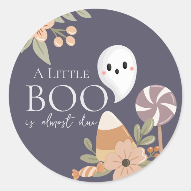 Adesivo Boho Halloween Chá de fraldas Little Boo - Fantasm (Frente)