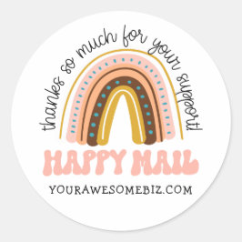 Adesivo Boho Happy Mail Obrigados para a sua empresa de su