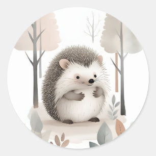 Adesivo Boho Hedgehog minimalista na floresta