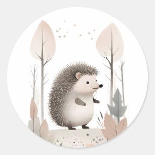 Adesivo Boho Hedgehog minimalista na floresta