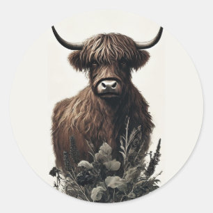 Adesivo Boho Highland Cow