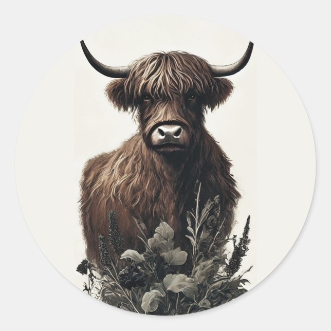 Adesivo Boho Highland Cow (Frente)