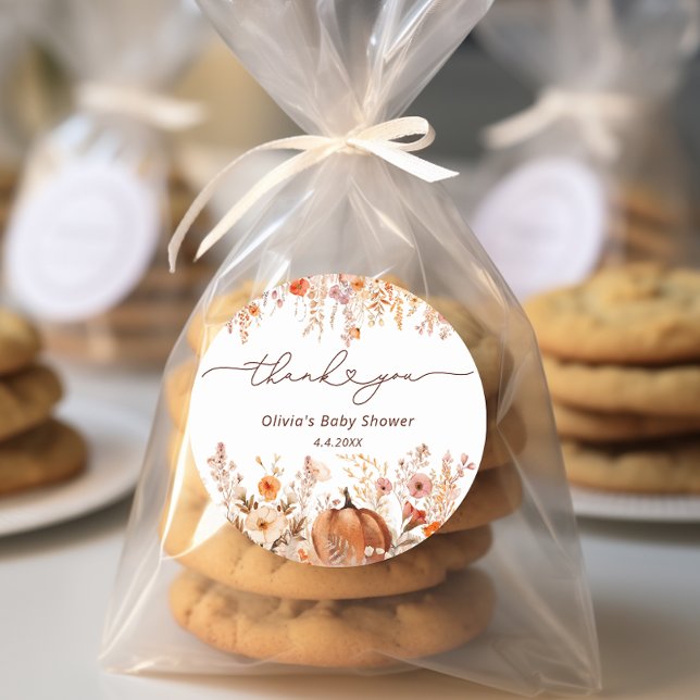 Adesivo Boho Little Pumpkin Cai Flores Selvagens Obrigado (Criador carregado)