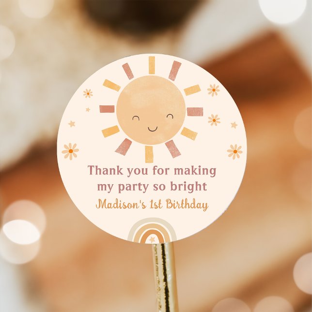 Adesivo Boho Little Sunshine Birthday Sticker (Criador carregado)