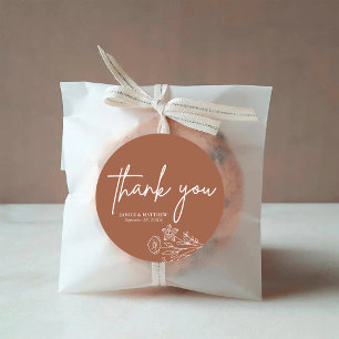Adesivo Boho Minimalista Terracotta Obrigado Favor Do Casa