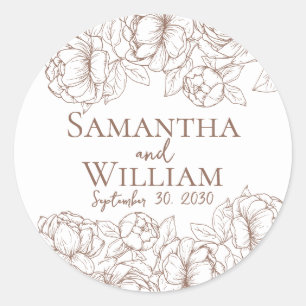 Adesivo Boho Modern Mocha Mousse Casamento Russo Elegante