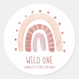 Adesivo Boho Mudou Cores Boho Arco-Íris Selvagem Um Aniver