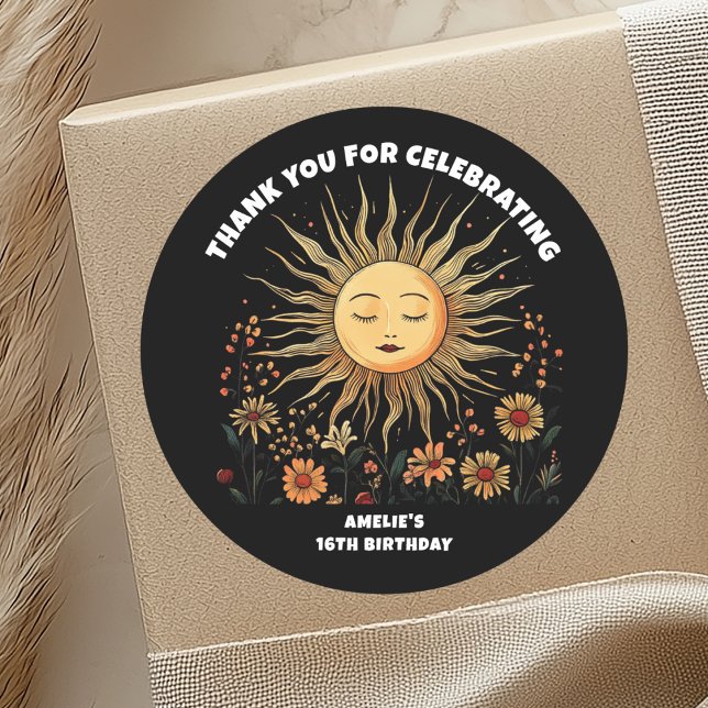 Adesivo Boho Mystical Sun Birthday (Criador carregado)