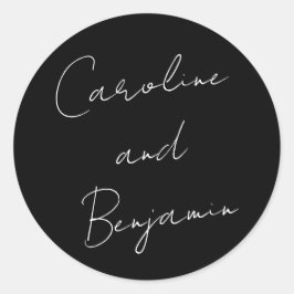 Adesivo Boho Negro Boho Casado com Escrita Manual Moderna