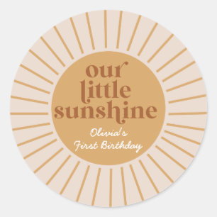 Adesivo Boho Nossa Pequena Sunshine Aniversário
