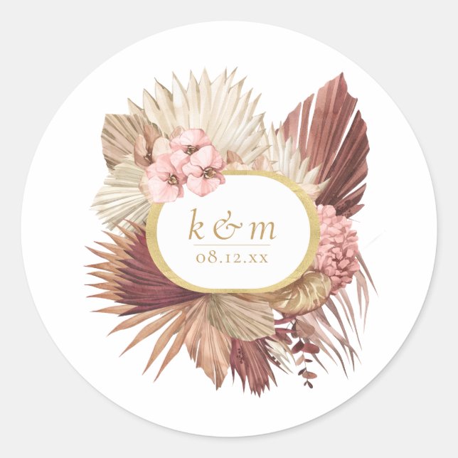 Adesivo Boho Oasis Floral de Casamento ID959 (Frente)