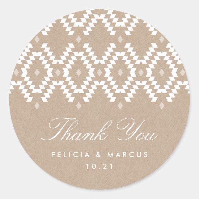 Adesivo Boho Obrigado, adesivo, falso kraft (Frente)