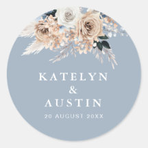 boho pampas casado azul empoeirado