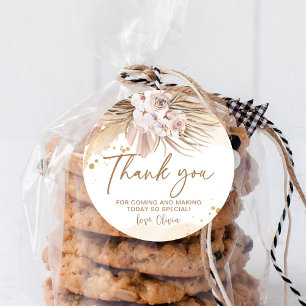 Adesivo Boho Pampas Grass Agradecimento