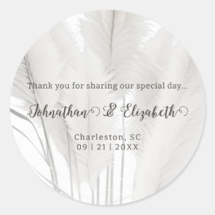 Adesivo Boho Pampas Grass Wedding Favor