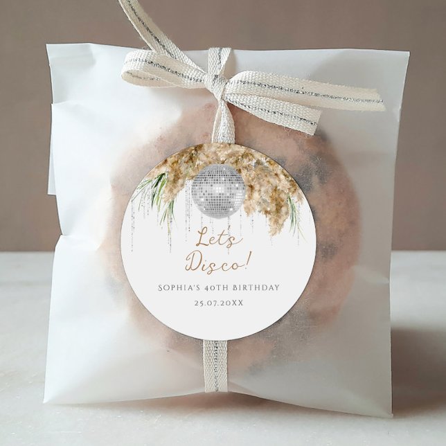 Adesivo Boho Papmas Grass Festa de aniversário de Bola Dis (Criador carregado)