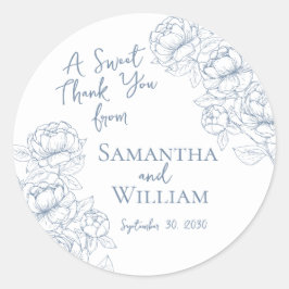 Adesivo Boho Periwinkle Floral Wedding Obrigado Por