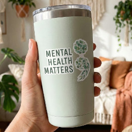 Adesivo Boho Personalizado Saúde Mental Ponto e Vírgula Fo