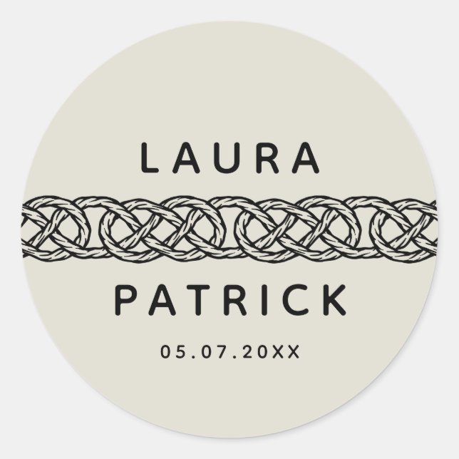 Adesivo Boho personalizável  Noivado com laço (Frente)