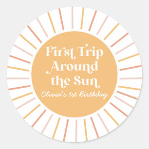 Adesivo Boho Primeira Viagem ao redor do Sol 1º aniversári