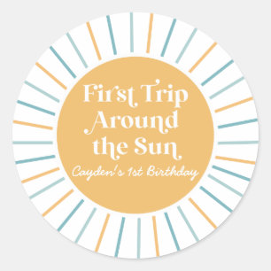 Adesivo Boho Primeira Viagem ao redor do Sol 1º aniversári
