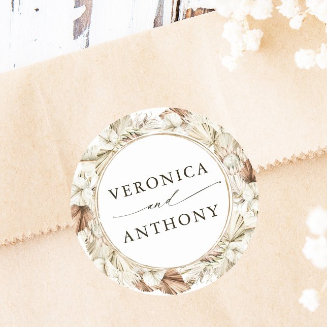 Adesivo Boho Protea Pampas Grass Casamento Floral (Criador carregado)