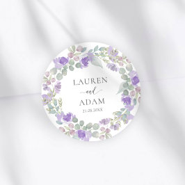 Adesivo Boho Purple Floral Couples Names Wedding