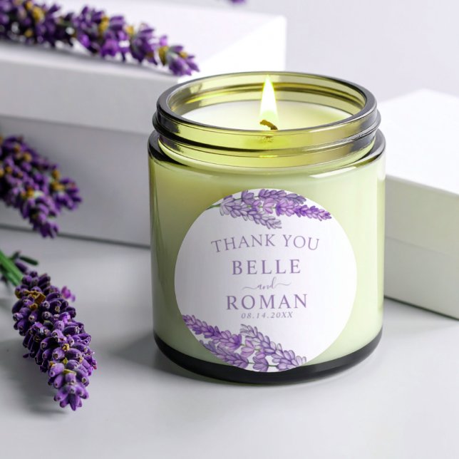 Adesivo Boho Purple Lavender Watercolor Favor Wedding   (Criador carregado)