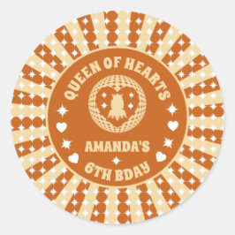 Adesivo Boho Queen Of Hearts Festa de aniversário